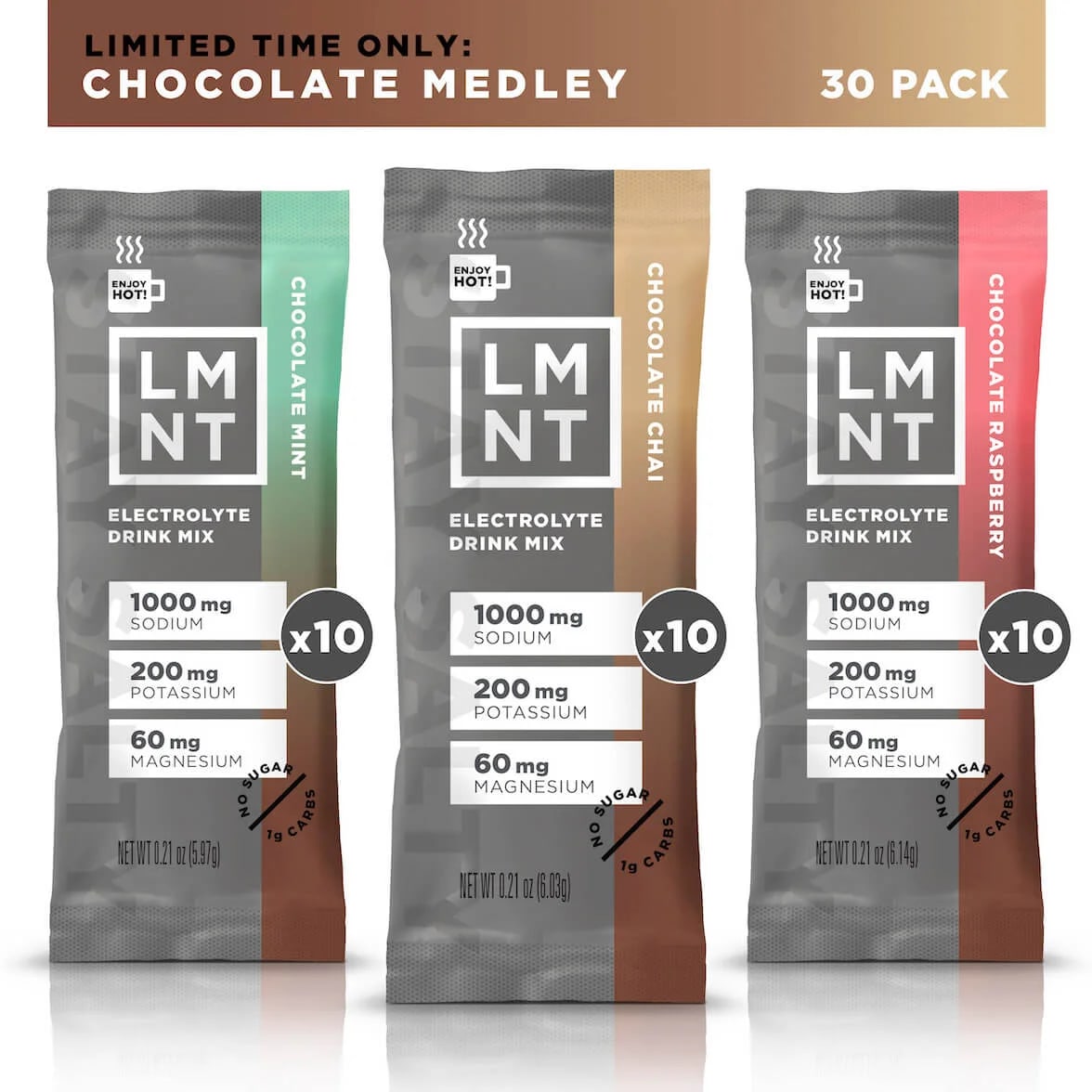 LMNT Zero-Sugar Electrolytes Chocolate Medley (30 Pack) | 5093627UI