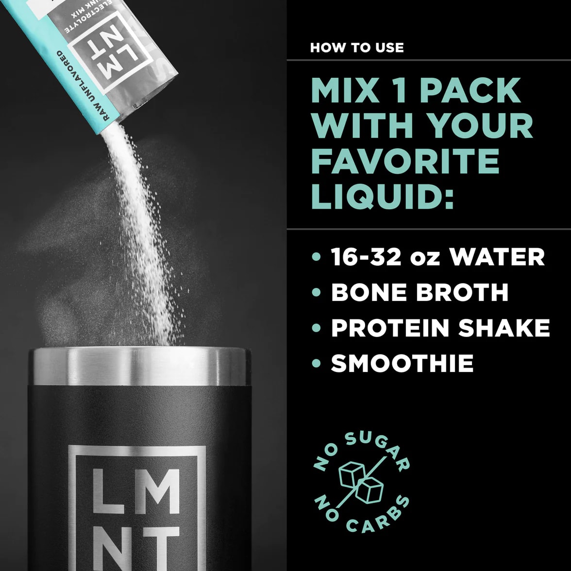 LMNT Zero-Sugar Electrolytes Raw Unflavored (30 Pack) | 4815693PD